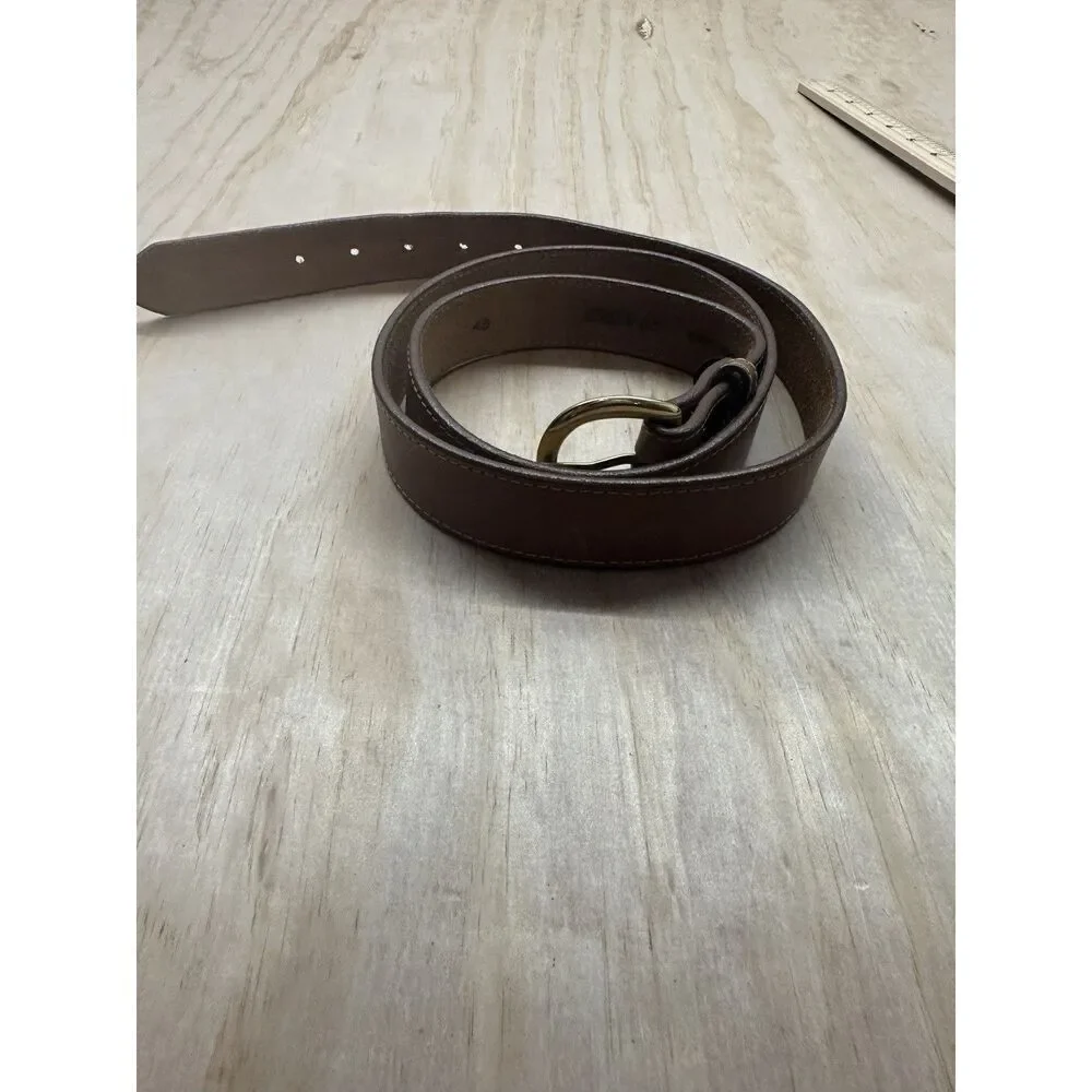 Canterbury Men’s Boot Leather Belt Brown Solid Brass Buckle 48”